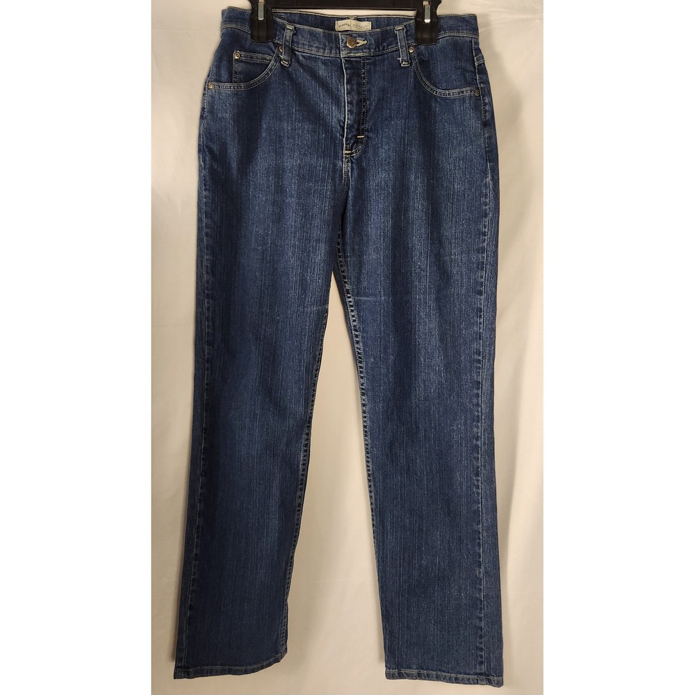 Lee Riders Relaxed Straight Dark Wash Jeans Women's 12 Long